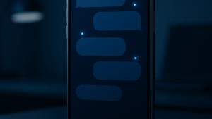 Chatbot IA communication entreprise smartphone