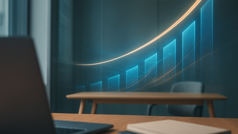 Evaluer valeur startup courbe croissance bureau moderne